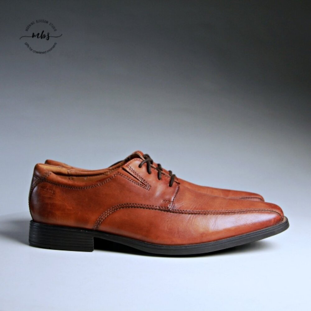 Clarks Tilden Walk Leather Oxford Brown Tan Men 12